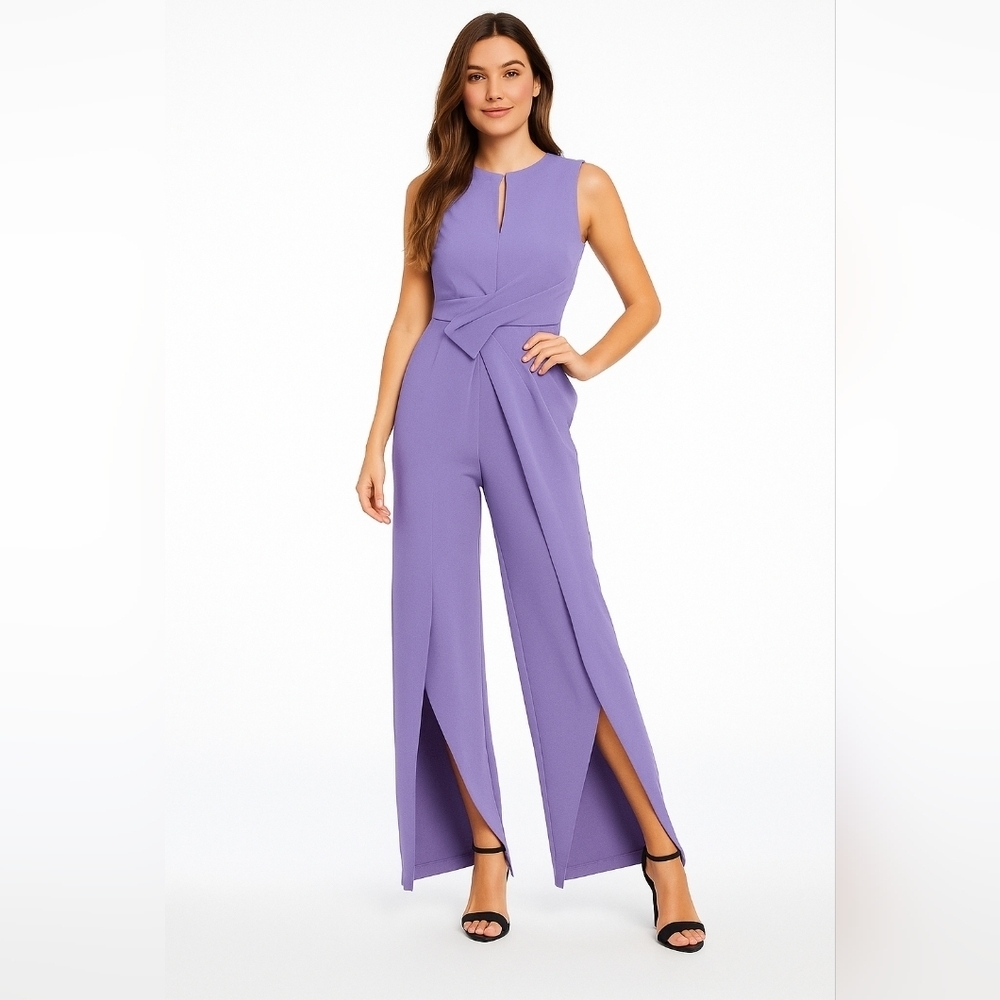Alex Marie Lilac Sleeveless Wide-Leg Gala Jumpsuit, Women’s 16